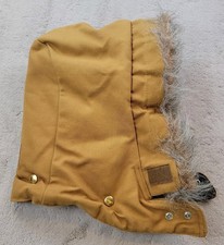 Vintage Carhartt Insulated Hood Mens Brown Fur Quilt Lined Snap USA Made 968QH