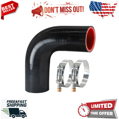 90 Degree Elbow ID1.5''(38mm) Silicone Hose Coupler, Reinforced 4-layer Wall 5mm 