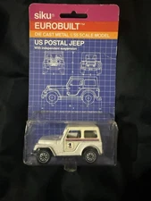 SIKU Eurobuilt US Postal Jeep 1:55 Diecast – New on Card (Damaged Blister)