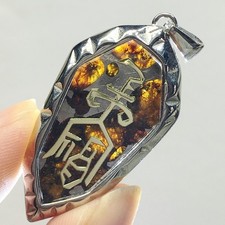 44,2 ct rare collier météorite pallasite pendentif météorite Brenham météorite DG3746