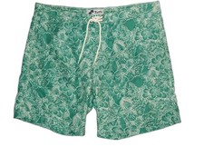 Trunks Surf Swim Co. Men's Green Floral Swim Trunks Size XL Drawstring Pockets