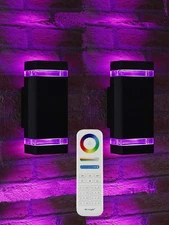 Up and Down Outdoor Wall Lights, Mi.Light Remote Control Warm White 1000lm Co...