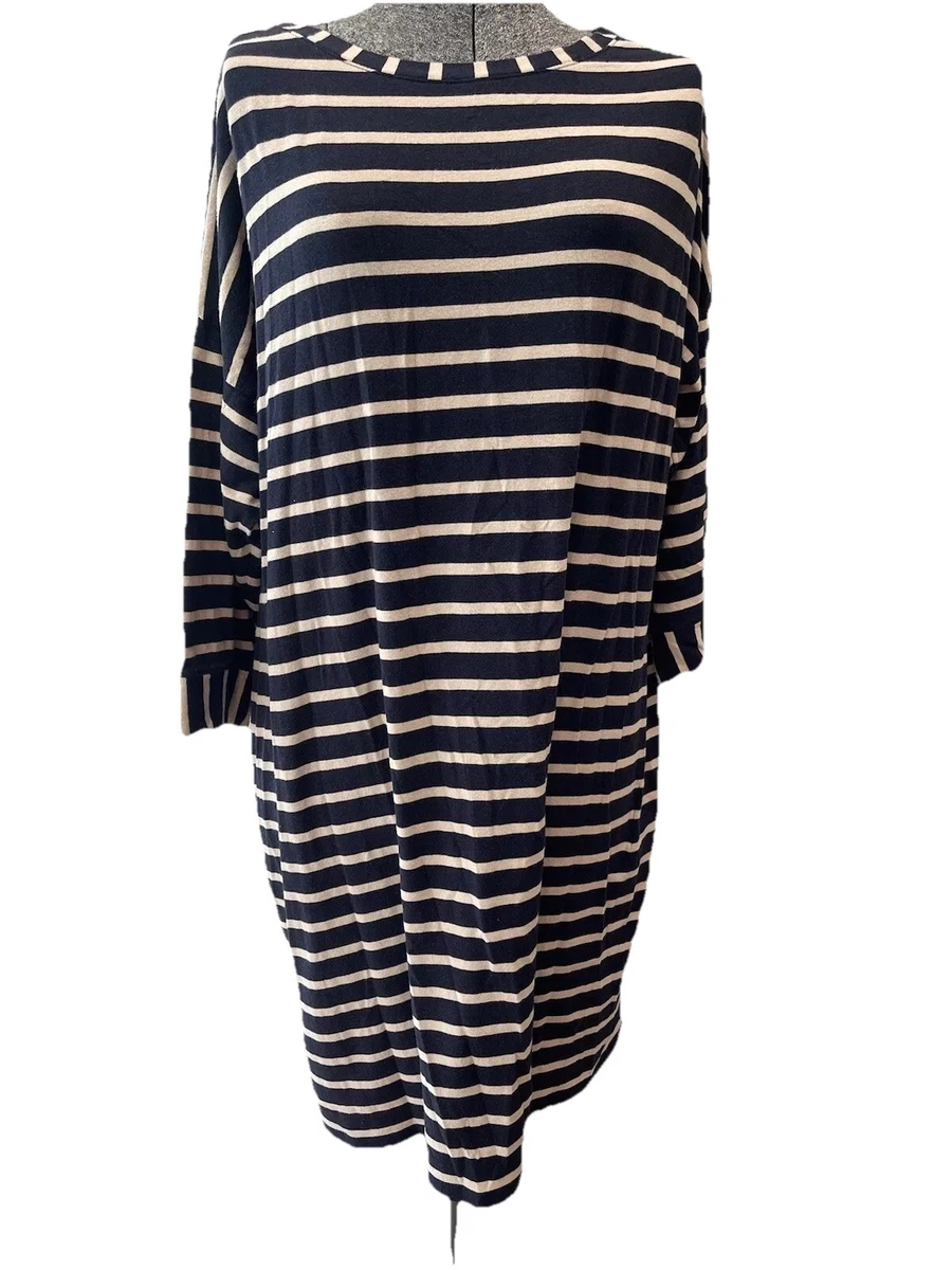 Cotton Sheath 3/4 Sleeve Striped Dresses for Women for sale | eBay