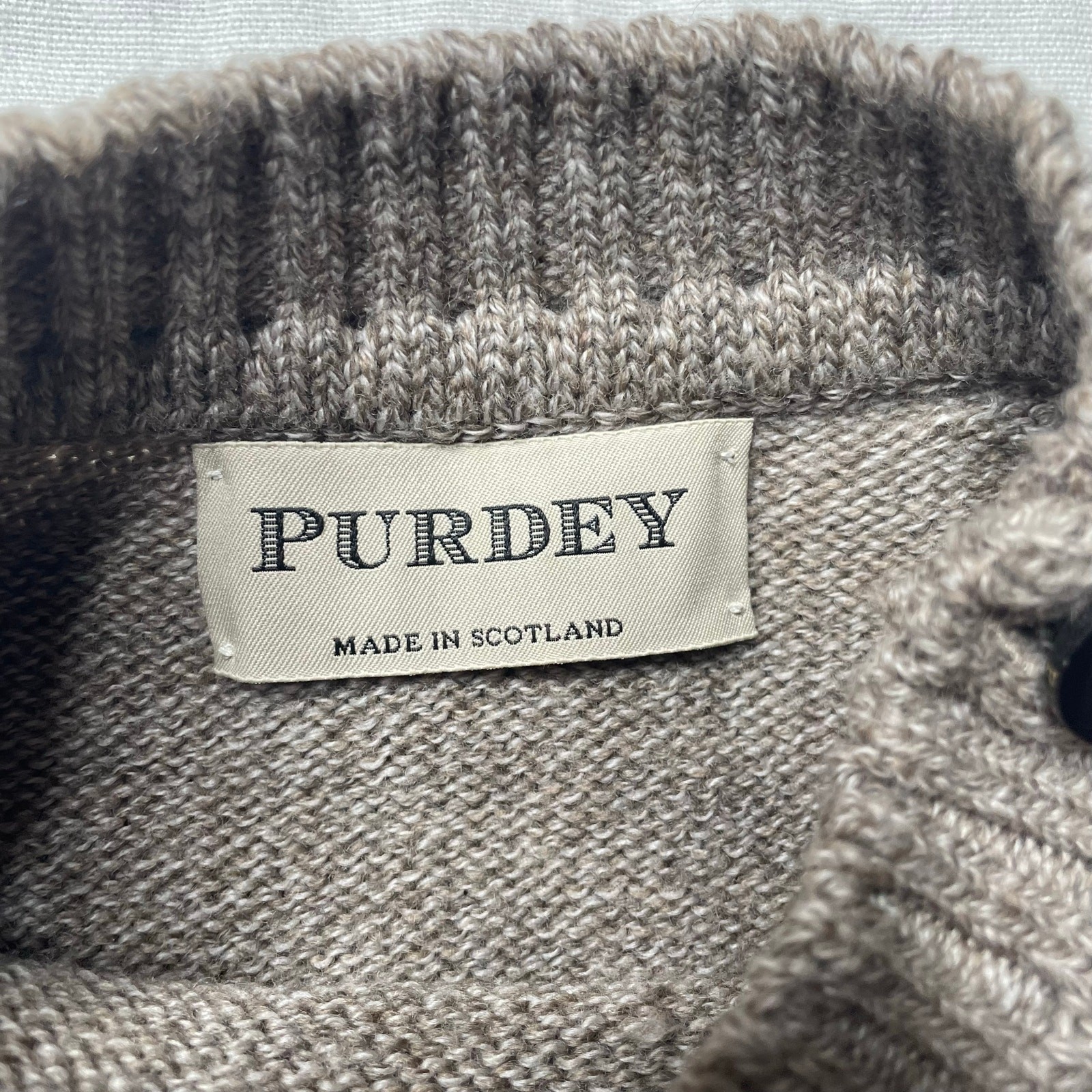 Purdey Knit Sweater Pure New Wool Made in Scotland No Size Tag