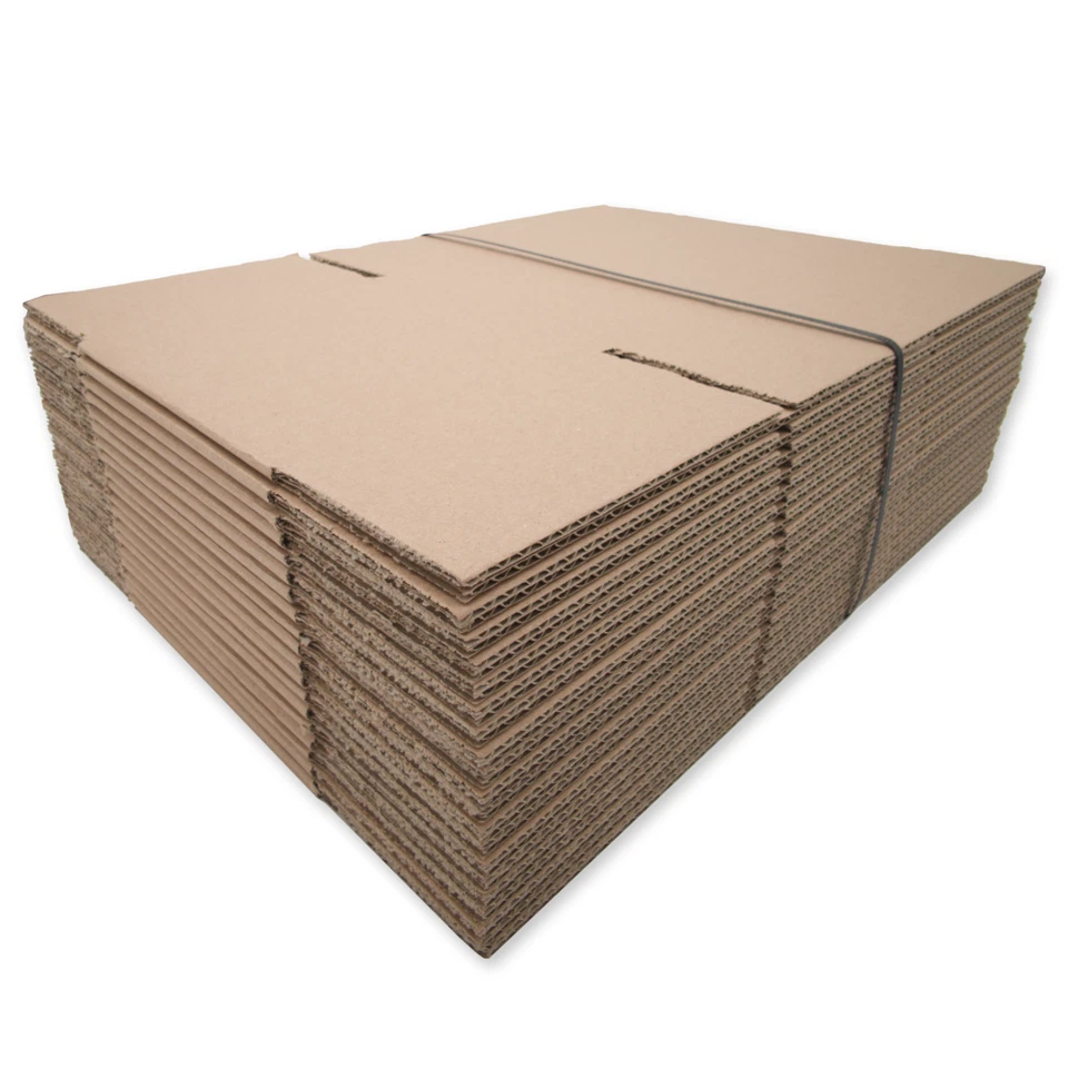 Braune Faltkartons 240x130x130mm 1.2 B-Welle 1-wellig Versandkarton 24x13x13cm - Bild 2 von 3