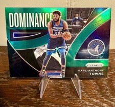 Panini Prizm 21-22 Karl-Anthony Towns T-Wolves Dominance #9 Green Prizm - NEW