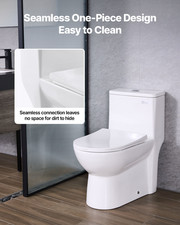 Elongated One Piece Toilet Dual Flush 1.1/1.6 GPF 12in Rough In