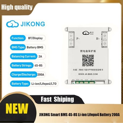 JIKONG JK-B2A8S20P Smart BMS 4S-8S Li-ion Lifepo4 LTO Battery 200A Balance SDE
