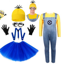 Minions Cosplay Halloween Kostüm Erwachsene Kinder Fancy Dress Handschuh Brille