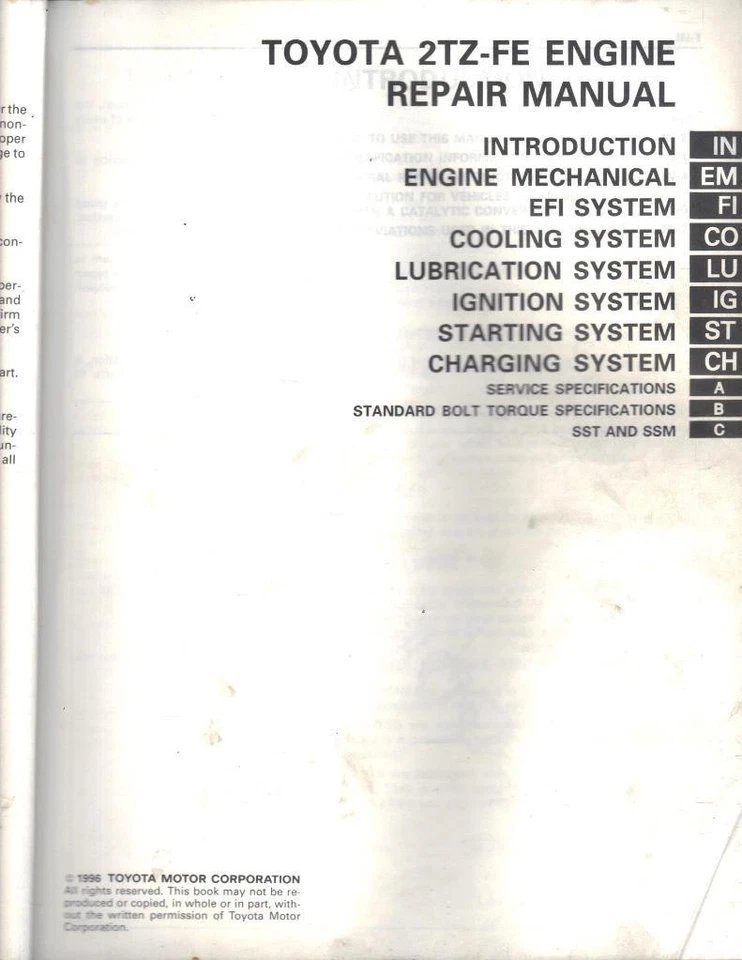 TOYOTA PREVIA,ESTIMA,TARAGO 2TZ-FE 2.4 ENGINE FACTORY WORKSHOP MANUAL 1990-2000 - Image 2 of 2