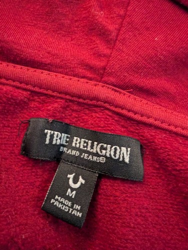 True Religion Youth Medium Logo Full Zip-Up Hoodie Sweatshirt Red Dahlia - Bild 2 von 4