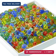 500 Pieces Color Mixing Glass Marbles 0.56 Inch Cat Eyes Marbles Bulk So