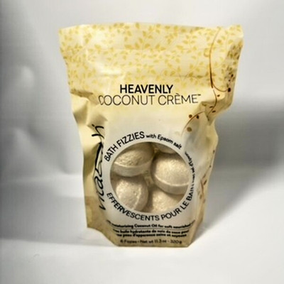 Vitabath Heavenly Coconut Crème Bath Fizzies 6ct with Epsom Salt - New