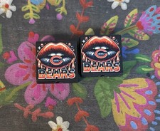 2 Pce CHICAGO Football Team Silicone Focal Beads DIY Jewelry Pens NEW