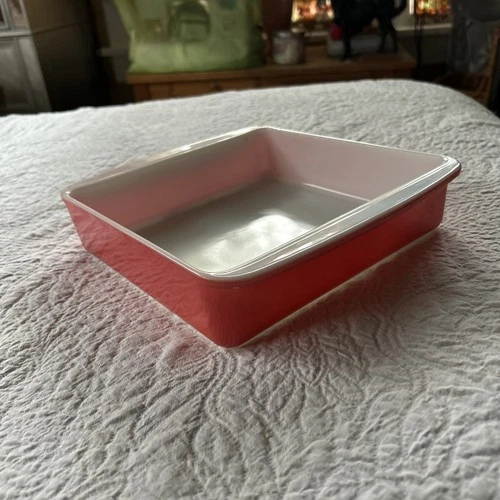 Vintage Pyrex PINK FLAMINGO #222 Square 8"x8"x2" Brownie Cake Baking Dish