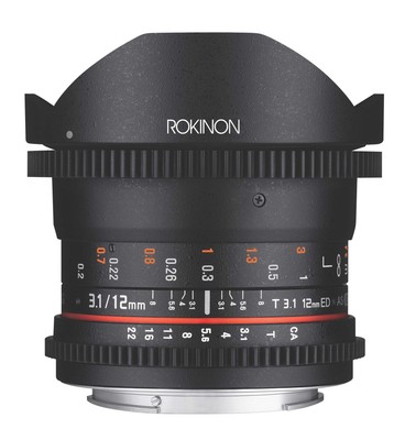 Rokinon 12mm T3.1 Full Frame Cine DS Fisheye Lens [Multiple Mount Options]