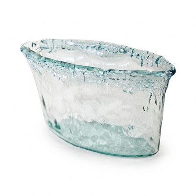 Vintage Recycled Art Glass Centerpiece Bowl School of San Miguel Spain 12''