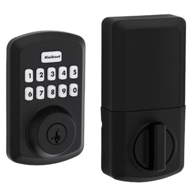 [BLACK MATTE] Kwikset Powerbolt 250 SmartKey Security Keypad Door Lock