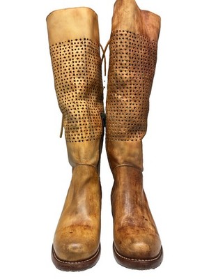 Bed|Stü Perforated Leather Knee High Boots Cobbler Series Handcrafted Mexico 6