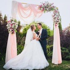 8 ft Gold Square Metal Wedding Arch Backdrop Stand Party Decorations