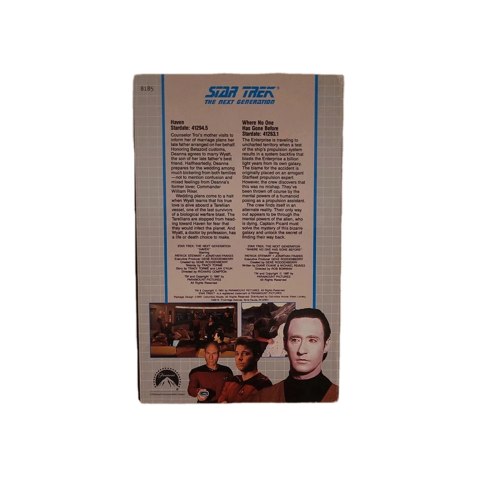 Star Trek Next Gen VHS Collectors Edition Haven/Where No One Has Gone. Tested! - Image 2 of 4