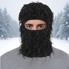 Men's Womens Distressed Balaclava Ski Mask Knitted Windproof Cold Full Face Mask