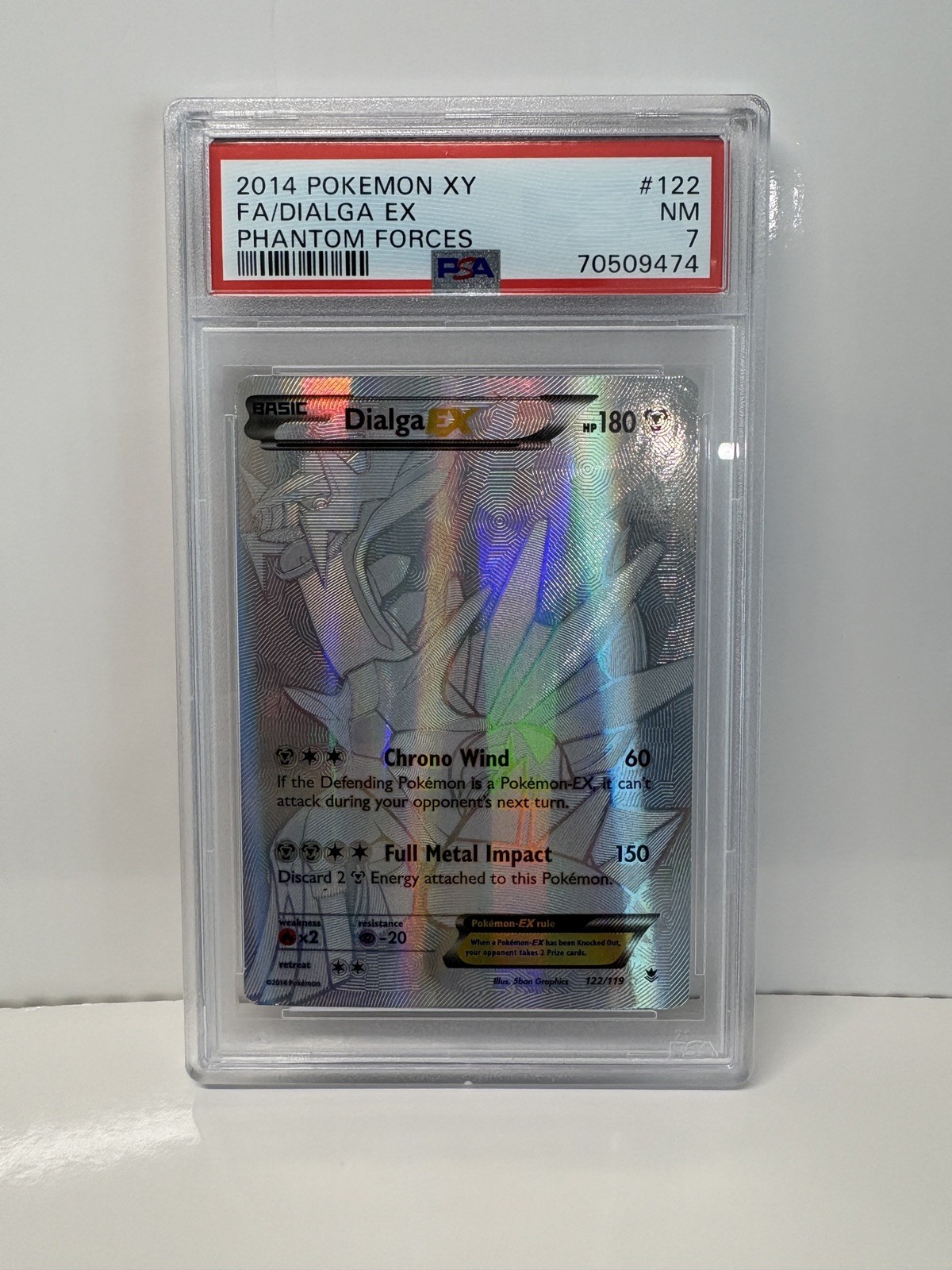 Pokemon Dialga EX XY Phantom Forces Secret Rare Full Art #122 PSA 7
