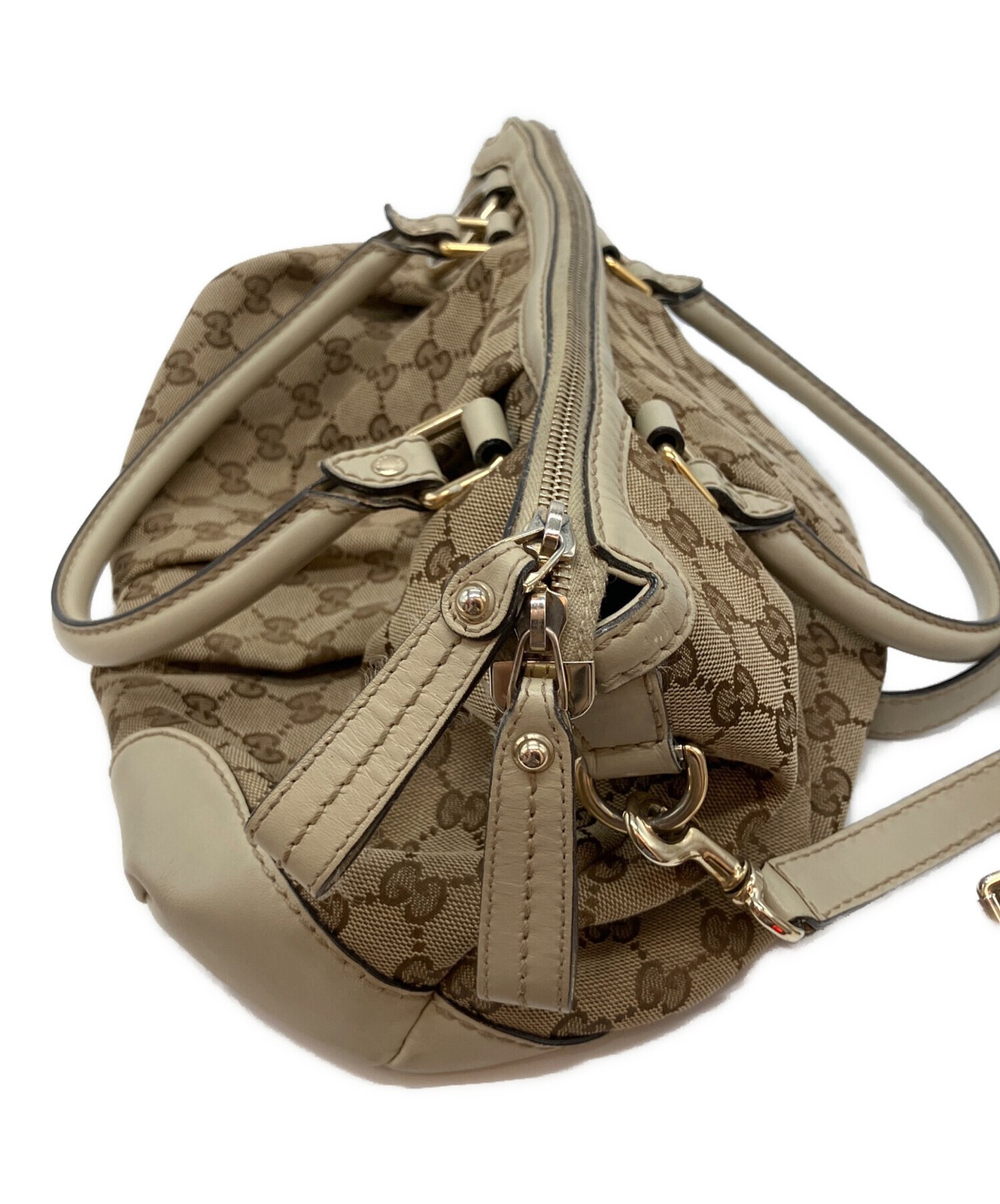 GUCCI Sukey Diamante 2Way Bag Beige Canvas Leather Model 247902 SN2585 thumbnail 15