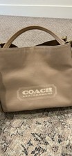 Coach Signature Canvas and Leather Hand/Shoulder Bag Beige/tan