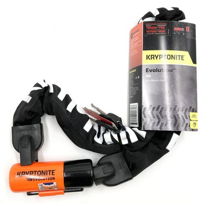 Kryptonite Evo Series 4 1090 90cm integriertes Fahrrad Kettenschloss Sold Secure silber