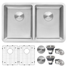 Undermount Double Bowl Kitchen Sink 28 inch 16 Gauge 50/50 RVM5077 Ruvati 28-in