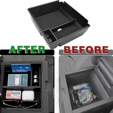 For 2025 Toyota 4Runner ABS Black Center Console Armrest Storage Box Accessories