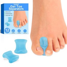 12 Pack Gel Toe Separators, Bunion Toe Spacers for Straightening Overlapping Toe