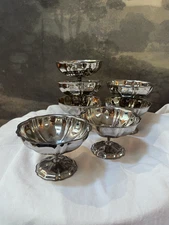European Vintage French Silverplate Ice Cream Cups, Set of 7, Victorian Decor