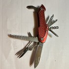 Red Stainless Steel Multi-Tool Knife Scissors Serrated Bottle Opener Lightweight — photo 1