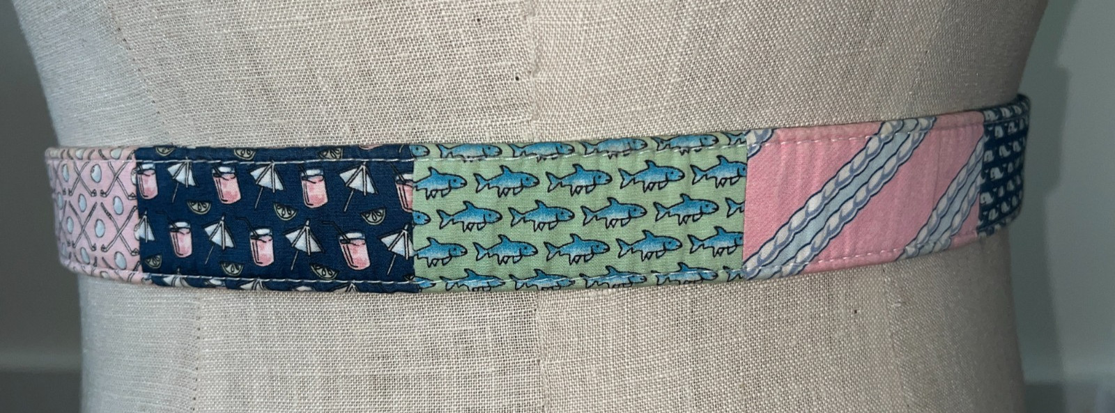 Vineyard Vines D Ring Belt Medium Patchwork Cotton - image 2