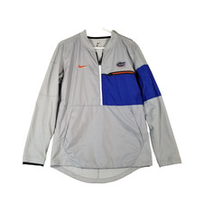 Nike Florida Gators windshirt sweater men's small gray blue half zip pockets