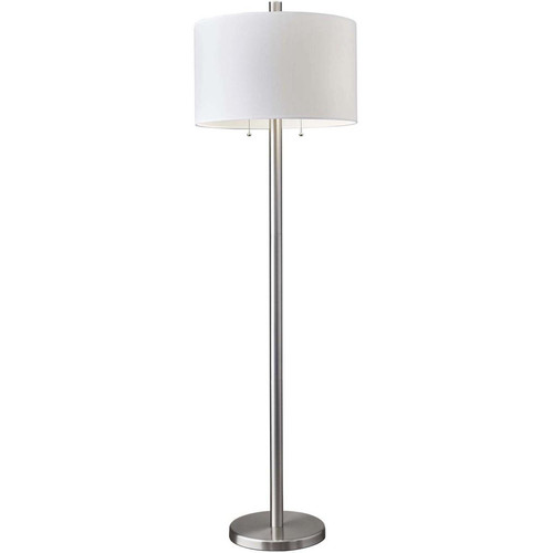 Adesso 4067-22 Boulevard 61 inch 100 watt Satin Steel Floor Lamp Portable Light