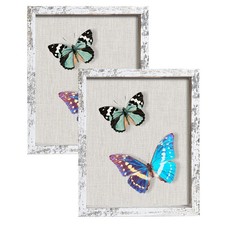 2 Packs 8x10 Shadow Box Frame with Linen Back - Sturdy Rustic Memory Display Cas