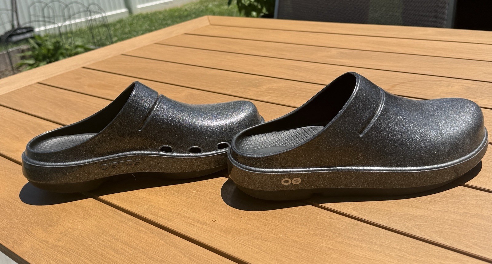 OOFOS OOcloog Recovery Clog Black Sparkle Women’s 9 Men’s 7 EU 40 New No Box
