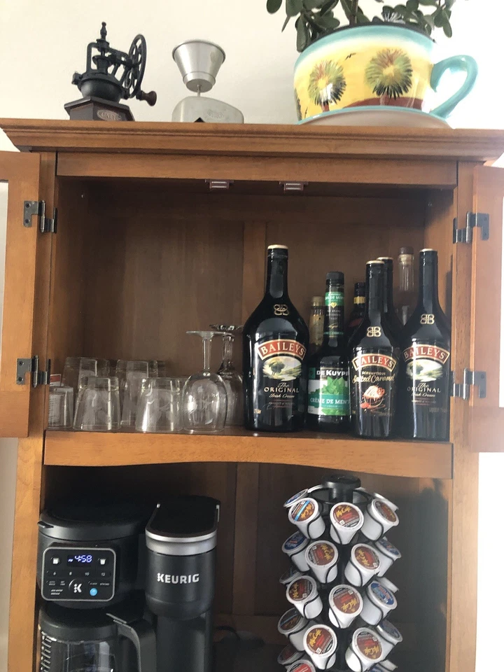 Tall, Narrow Coffee Bar, Sturdy/ Solid Wood With Stainless Steel Top - Image 4 of 4