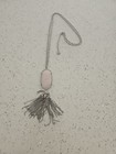 Kendra Scott Silver Pink  Rose Quartz Pendant Silver Chain Tassel Necklace — photo 1