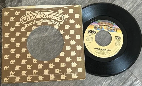 KISS Vinyl 7" 45 Shout It Out Loud Live Nothin' To Lose USA Vintage Kiss Aucoin