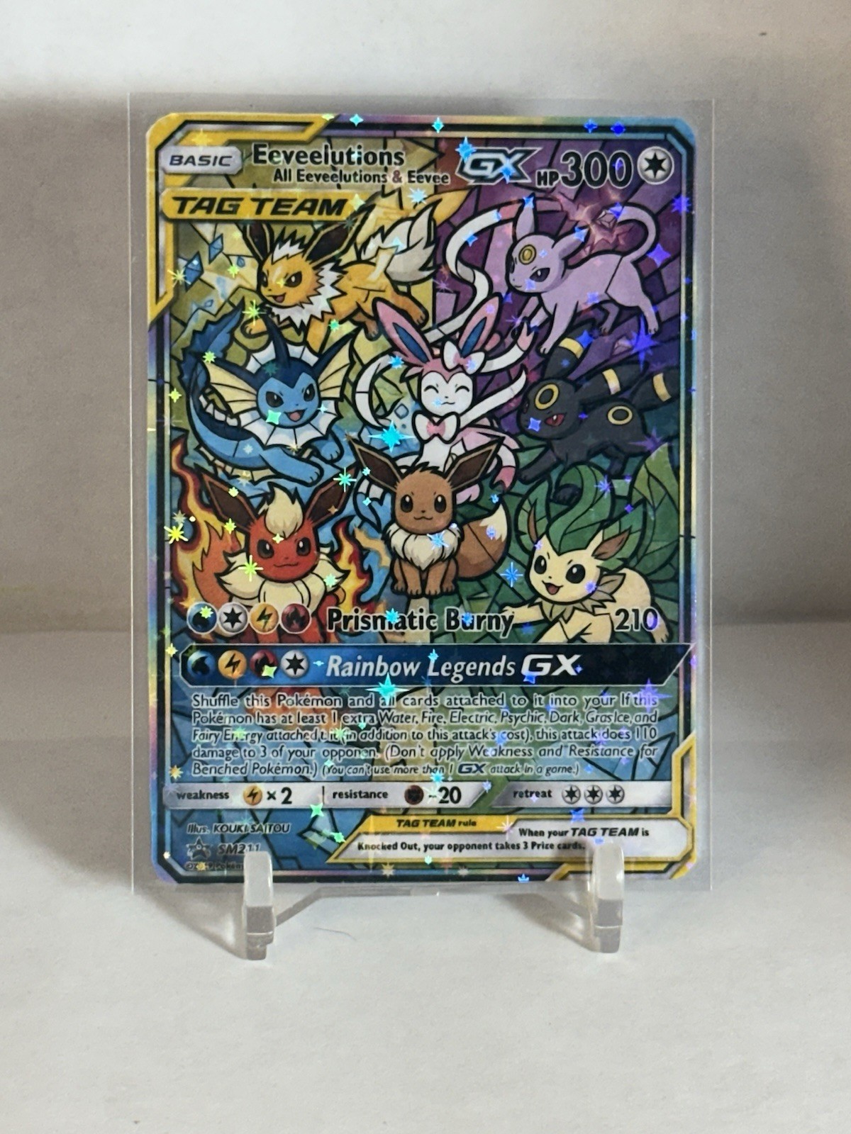 FAN ART: Eevee Stained glass holo  Holo Promo Pokémon Unofficial