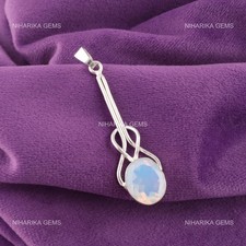 Sterlingsilber Milchig Opal Stein Ethnisch Oktober Geburt Mutter Neu Anhänger