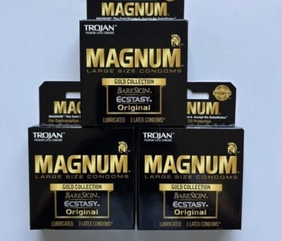 #ad Trojan Magnum BareSkin Original Large Size Total 9 Condoms Of 3 Boxes $17.84