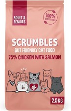 Scrumbles All Natural Dry Cat Food with Chicken and Fresh Salmon 2.5 Kg
