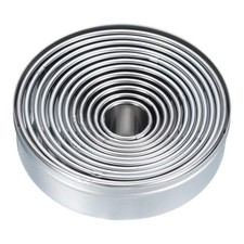 12Pcs Round Biscuit Cutter Set Stainless Steel Circle Baking Pastry Mousse Ring