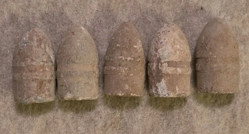Lot Of 5 Confederate Richmond Sharps Civil War Bullets - Tough Bullet
