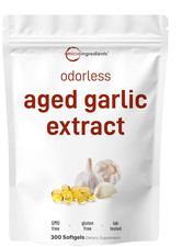 Odorless Aged Garlic Extract Softgels 300 Count Natural Herbal Supplement